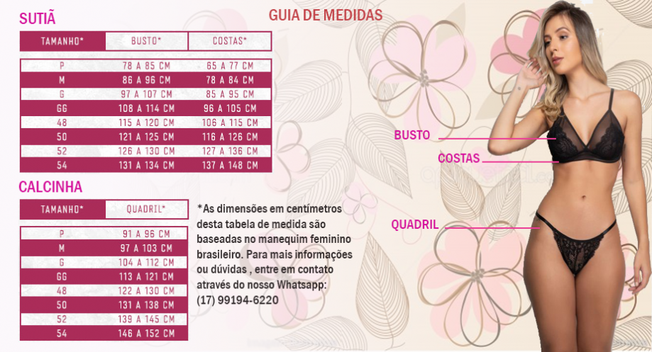 TABELA DE MEDIDAS