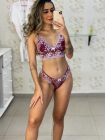 Conjunto Marsala com Branco